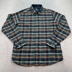 Kuhl Fugitive Flannel Shirt Men's Medium Plaid Long Sleeve Buttons 7202 (HOLE)